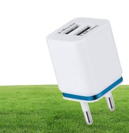 21A Fast Charging Dual USB Charger Universal Travel EUUS Plug Adapter Portable Wall Mobile Phone Charger DHL7716024