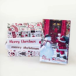 Christmas Fake Books for Home Decoration Living Room Coffee Table Cabinet Ornaments Storage Box Decor 240106