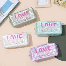 Cute Love Letter Beads Makeup Cosmetic Bag Waterproof Wash Pouch Storage Bag Organizer Wedding Party Gift