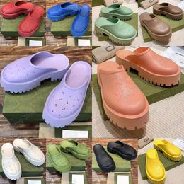 Designer Perforated Slippers Women Platform G Slide Sandals Luxury Summer Casual Shoes Wedge Cut out Slide Transparent Materials Trendy Beach Shoes Size 35-42
