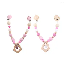 Stroller Parts Wooden Music Rattle Animal Star Mobile Holder Teething Pendant Gym Silicone Beads Necklace Clip