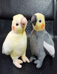 Mini Size Lifelike Grey Cockatiel Plush Toys Real Life Soft Yellow Parrot Birds Stuffed Animals Toy Dolls Gifts For Kids LJ2011263001621