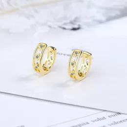 Backs Earrings Girls' Lovely Simple Style Clip Est Fresh Shiny Crystal Star Hollow Golden Female Tiny Cuff Jewellery Gift