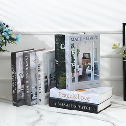 Home Fake Books Decoration Aesthetic Decorative for Living Room Coffee Table Storage Box el Club Prop Ornaments 240106