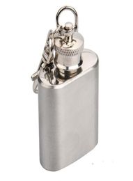 1oz Mini Hip Flask Portable Liquor Wine Pot Stainless Steel Metal Hip Flask Travel Whiskey Bottle with Keychain SN5169921262