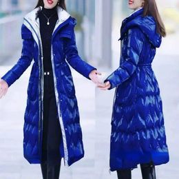 Women's Trench Coats 2024 Women Down Cotton Coat Winter Jacket Female Mid Length Version Parkas Slim Fit Warm Outwear Hooded Versatile