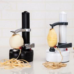 1PC Electric Spiral Peeler Cutter Slicer Fruit Potato Peeling Automatic Battery Operated Machine with Charger Eu Plug 240105