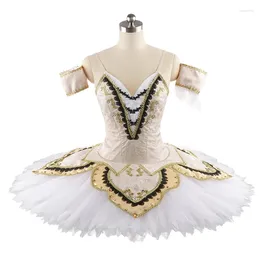 Stage Wear Fine Workmanship Custom Size 12 Layers Girls Women Competition Performance Shiny White Gold Black Professional Ballet Tutu