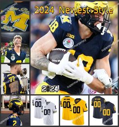 2024 Rose Bowl Patch Michigan Wolverines Football Jersey 17 Braiden McGregor 78 Kenneth Grant Kris Jenkins James Turner Michigan Jerseys Custom Stitched Mens Youth