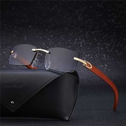 16% OFF Wholesale of sunglasses KAJILA Frameless Trimmed Wood Grain Leg Men's Ocean Pieces Fashion Women's Sunglasses