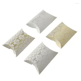 Gift Wrap Pillow Shaped Golden Or Silver Candy Boxes Paperboard