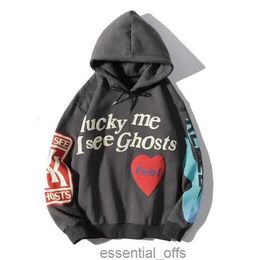 Mens Clothing Hoodies "lucky Me i See Ghosts" Print Hoodie Sweatshirts Mens Women Designer Hoodies Pullover Autumn Winter Sweatshirts 01L98K