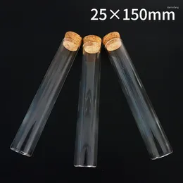 24pcs/lot 25x150mm Clear Flat Bottom Glass Test Tube With Cork Stoppers Laboratory Supplies