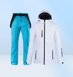 Skiing Suits New 35 Degree Women Ski Suit Snowboarding Jacket Winter Windproof Waterproof Snow Wear Thermal Ski Jacket and Strap 4530342