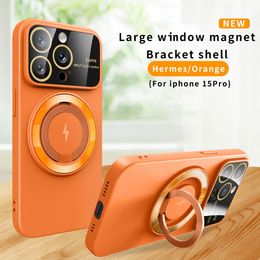 Designer bag For iphone 15 14 13 12 11 Pro Max Case Hard magnet Stand Protective Back Cover Case For iphone15