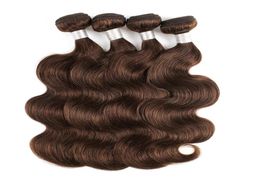 Colour 4 Dark Brown Brazilian Body Wave 4 Bundles Quality Remy Human Hair Extension Unprocessed Virgin Brazilian Hair Body Wave9384175