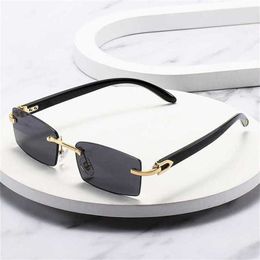 22% OFF Wholesale of sunglasses Small Box Women's Frameless Trimmed Classic Rectangular Men's Sunglasses