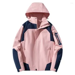 Women's Jackets 2024Autumn Spring Waterproof Hiking Jacket Windproof Hooded Windbreaker Pocket Zipper Trim Trench Coat For Women