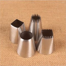 Baking Tools 4pcs Metal Cake Cream Decoration Tips Steel Icing Piping Nozzles Washable Reusable Pastry Flower Household DIY