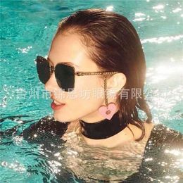 10% OFF High Quality New GG0721S Tassel Earrings Dark Glasses Ni Same Style Chain Pendant Box Sunglasses Suitable for Myopia