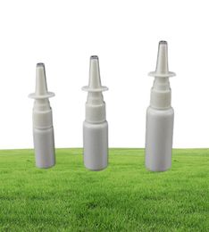50pcslot 10ml 15ml 20ml 30ml 50ml White Empty Plastic Nasal Spray Bottles Pump Sprayer Mist Nose Spray Refillable Bottle2489502