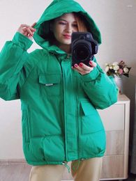 Women's Trench Coats 2024 Winter Women Short Parkas Jackets Casual Thick Warm Hooded Pattern Coat Female Outwear Loose Jacket