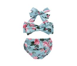 Cute Baby Summer Split TwoPieces Sets Swimsuit Floral Printed Girls Bikini Swimsuits Kids Toddlers Bathing Suits Children Casual 9155400