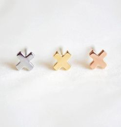 Stud Minar Trendy Minimalist Mini Small Cross Earrings For Women Student Teen Jewellery Gift Korean X Chic Jewelry11827804