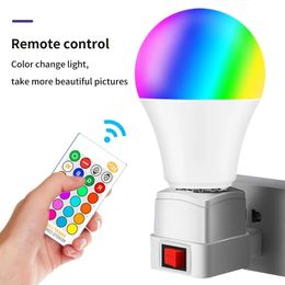 1pc Color Smart Remote Control Light Bulb, RGB+W, 16 Color Changing Light, E26 Indoor Decor Light 9W Atmosphere Light, With Flashing Function, Available For 2 Years