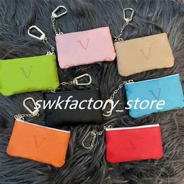 Unisex Designer Key Pouch Fashion leather Purse keyrings Mini Wallets Coin Credit Card Holder 14 Colours epacket257d