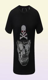 PP Fashion Men039s Designer slim fit Tshirt Summer rhine Short Sleeve Round Neck shirt tee Skulls Print Tops Streetwear c6789788