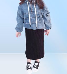 Thunderers Girls Jean Jacket Spring Autumn Unisex Workwear Boys Hooded Denim Coat 27 Years Baby Girl Winter Clothes LJ2011258992509