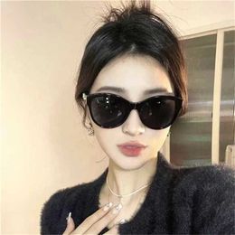 12% OFF New High Quality Xiaoxiangjia's new fashion kitten eye letter temple sunglasses star Sunglasses ch5458