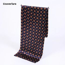 Couverture Men Silk luxury brand Scarves Fashion Accessories Autumn Winter Male Silk Long Scarf Cravat bandana Tassel Scarf 240106