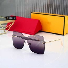 15% OFF Wholesale of sunglasses New Frameless Mesh Red Polygonal Glasses Women's Fashion Sunglasses
