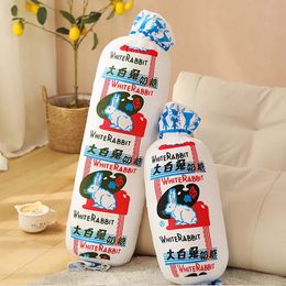 5080cm Creative Simulation White Rabbit Milk Candy Plush Pillow Soft Stuffed Long Pillow Plush for Girls Boys Gifts Home Decor 240105