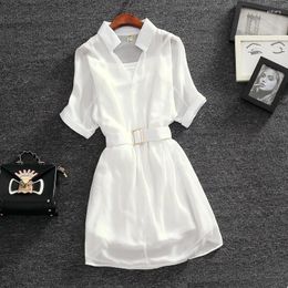 Basic Casual Dresses Chiffon Dress With Corset Luxury Woman Party Summer Fashion Two-Piece Formal Ball Temperament Loose White Top Dhqsf