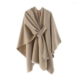Scarves Thermal Shawl Scarf Cosy Women's Fall Winter Thick Warm Retro Cardigan Cold-proof Windproof Cape Soft Shoulder Protection