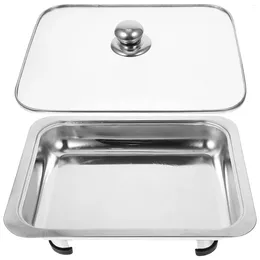 Dinnerware Sets Steel Buffet Metal Plate Stainless-steel Pan For Serving Holder Bread Server Tray Banquet Heater