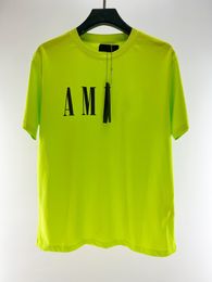 Mens T Shirts Summer high qualit Designers Shirt Fashion Fluorescent green letter print Men Casual short sleeves Mens Clothing