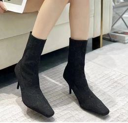 Top quality pointed toe genuine Leather outsole Ankle boot Stiletto Heel Over knee-high boots women's Luxury Designers factory footwears with box