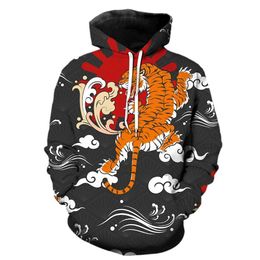 Men's Hoodies Sweatshirts Cartoon Animal Tiger Men's Hoodies Sweatshirts With Hood Jackets 2022 Hot Sale Long Sleeve Spring Cool Pullover Oversized Funny