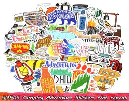 50 PCS Camping Adventure Stickers Bomb Water Bottle Laptop Skateboard Bike Car Luggage Scrapbook Car Decals Gifts Toys for Kids Te8981927