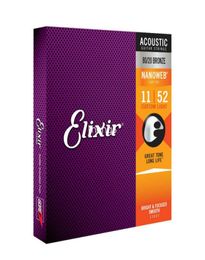 1set Elixir 11027 Nanoweb Custom Light 1152 8020 Acoustic Guitar Strings1257419