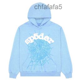 Mens Hoodies Sweatshirts New Sky Blue Sp5der Hoodie Men Women 1 Hip Hop Young Thug Spider World Wide 555555 Print Pullover Hoody Light HEOU U4HX PEP3 18TZ