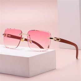 22% OFF Wholesale of sunglasses New Box Network Red Same Style Frameless Trimmed Sunglasses for Women's Fashion Trend