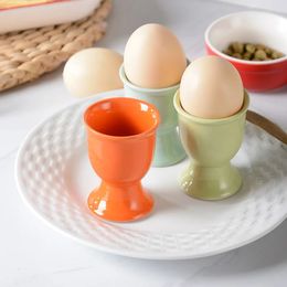 4Pcs Ceramic Egg Cup Holders Candy Color Creative Serving Cups for Kitchen Egg Holder Cup Breakfast Banquet Eggs Supplies 240105