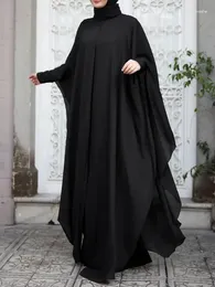 Ethnic Clothing Women Chiffon Abaya Eid Mubarek Muslim Dresses Robe Isamic Long Sleeve Hijab Vestidos Fashion Abayas For