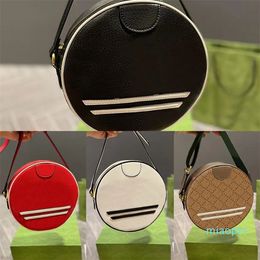 Round Crossbody Bag Handbags Purse Genuine Leather Womens Letters Striped Patchwork Top Quality Shoulder Bags Circular Clutch Bag Hand Wallet