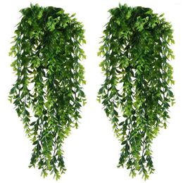 Decorative Flowers 2 Pcs Hanging Garland Vine Flower Trailing Bracket Plant Artificial Fashionable And Simple Room Living
